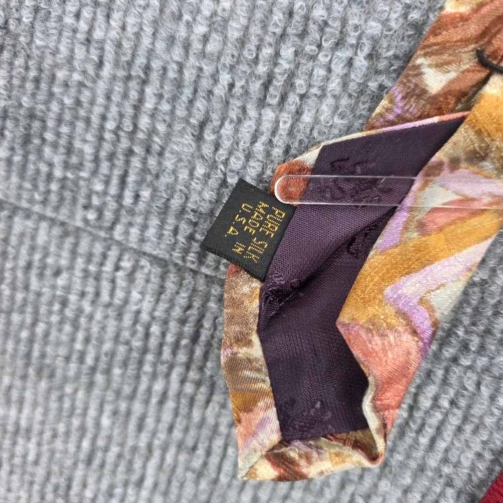 Oscar de la Renta & Hart Schaffner Marx Silk Tie Lot Red Blue Gold Abstract 2pc